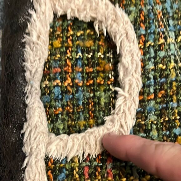 Desigual Faux Sherpa Leather Tweed Moto Bohemian Zip Up Mixed Media Vest - Picture 9 of 11